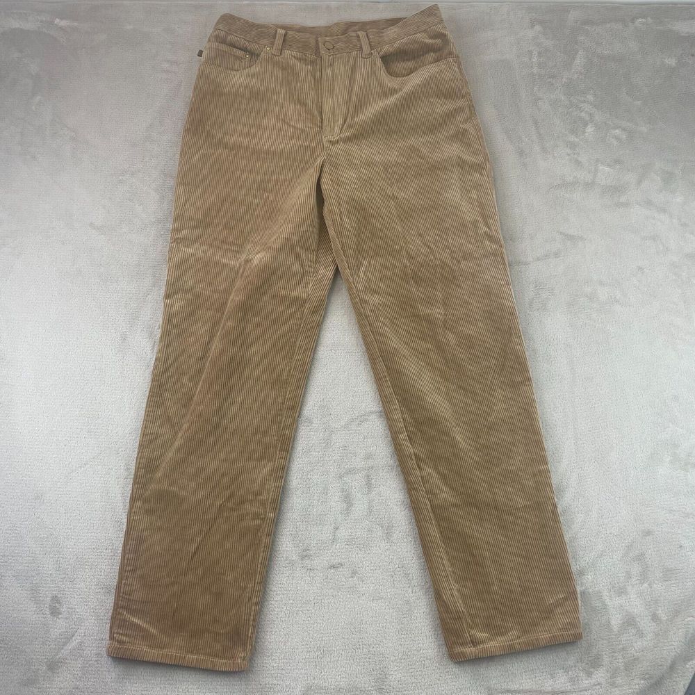 Lauren Ralph Lauren Pants Women 14‎ Tan Corduroy Elephant Straight Leg Vintage
